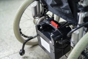 Electric wheelchair with battery for elder patient