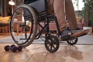 Man sitting in wheelchair