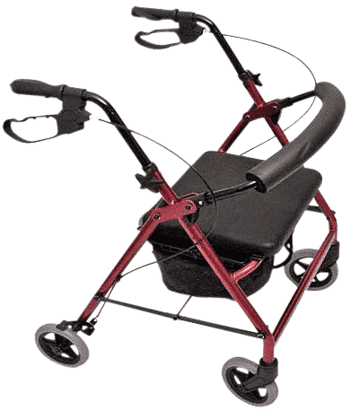 Peak Care Ellipse 6" Rollator - Red