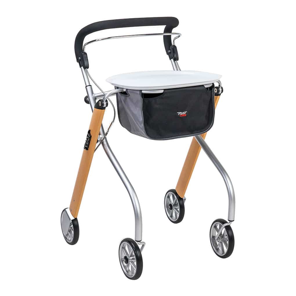 Trust Indoor Rollator with Tray - Right Angle View